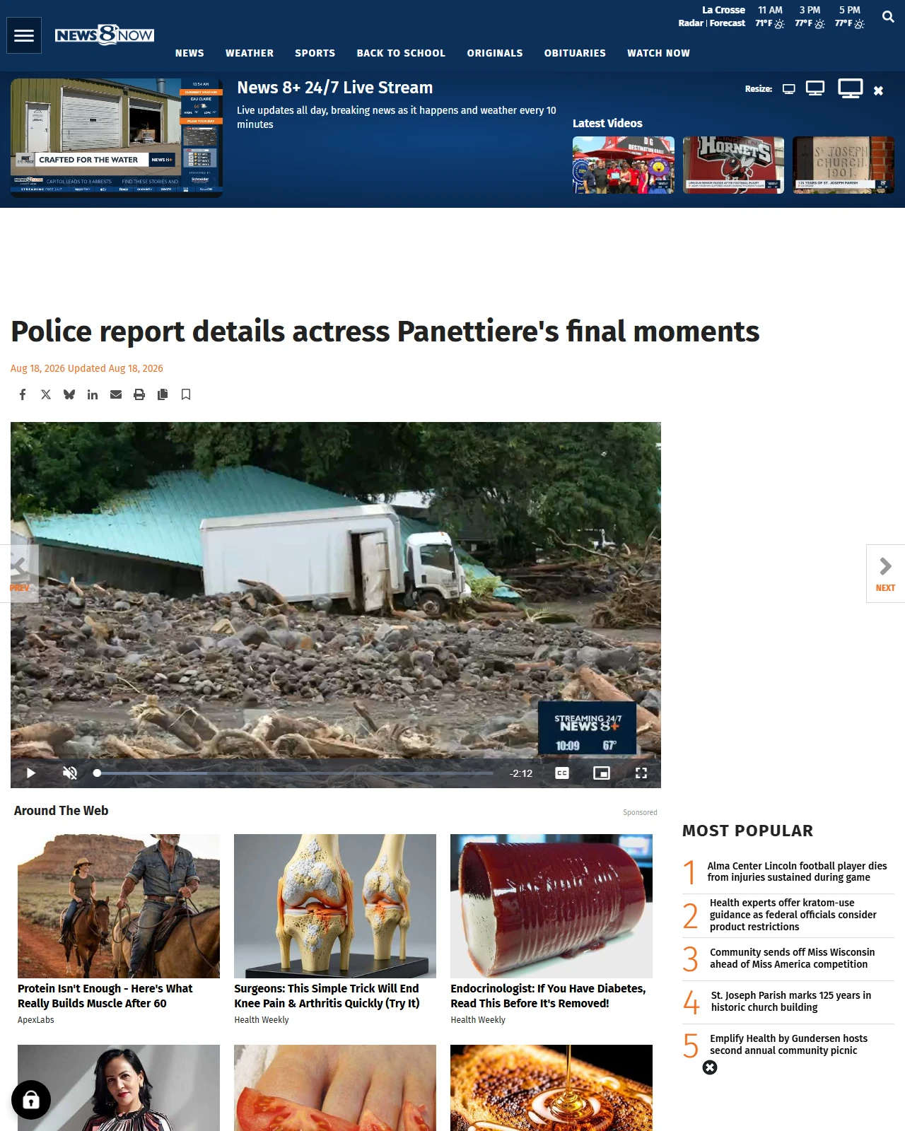 news8000.com as published: Police report details actress Panettiere's final moments