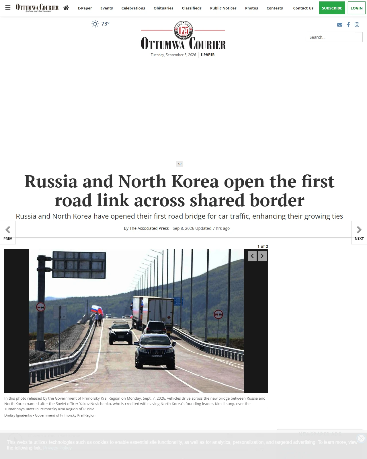 ottumwacourier.com as published: Russia and North Korea open the first road link across shared border