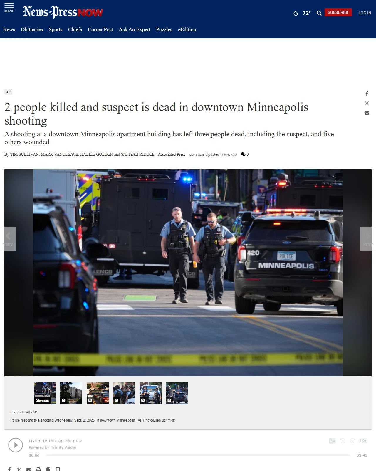 newspressnow.com as published: At least 1 person was killed, 6 injured in downtown Minneapolis shooting, hospital officials say - News-Press NOW
