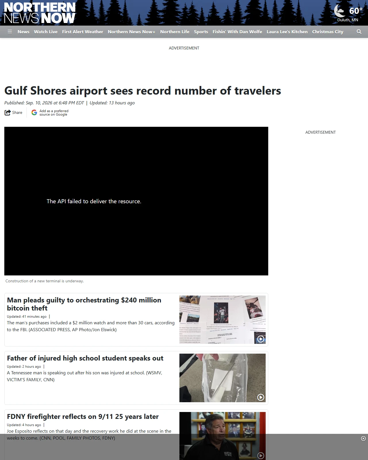 northernnewsnow.com as published: Gulf Shores airport sees record number of travelers