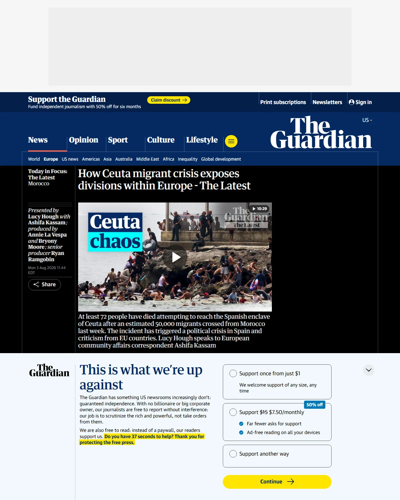theguardian.com as published: How Ceuta migrant crisis exposes divisions within Europe - The Latest