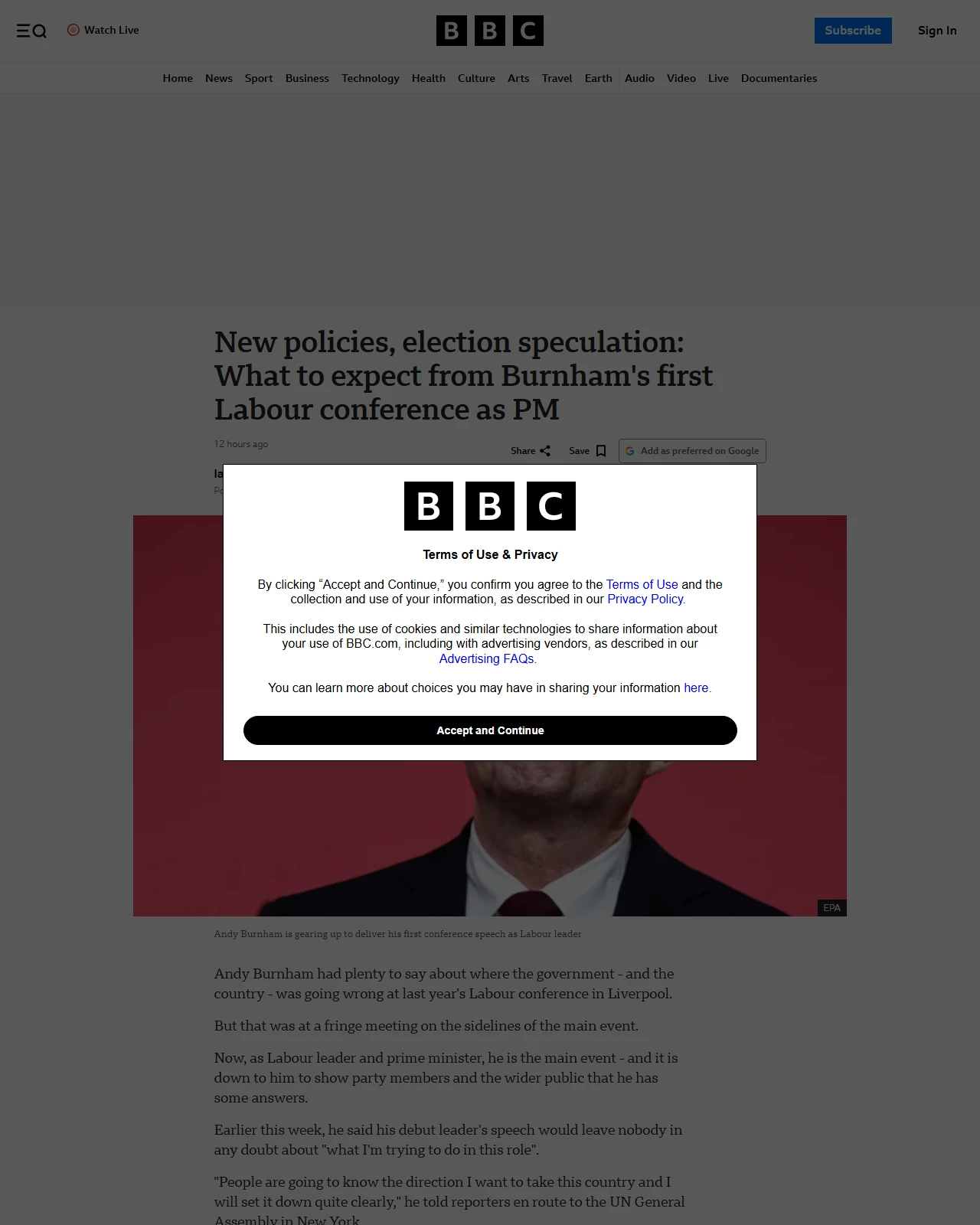 bbc.co.uk as published: New policies, election speculation: What to expect from Burnham's first Labour conference as PM