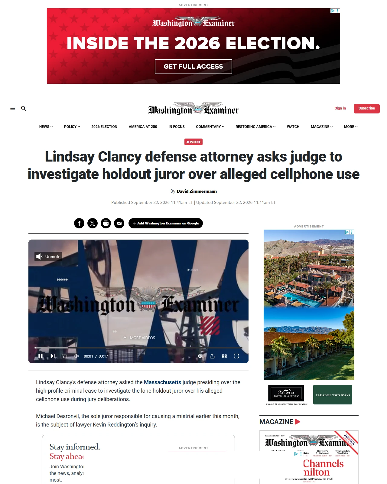 washingtonexaminer.com as published: Lindsay Clancy defense attorney asks judge to investigate holdout juror over alleged cellphone use