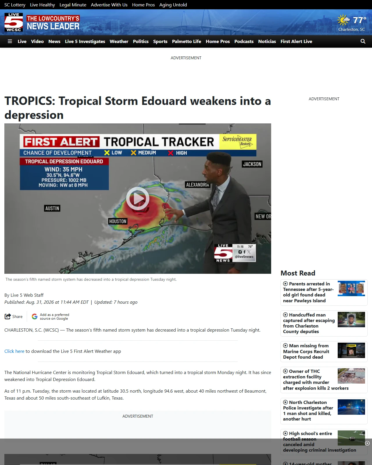 live5news.com as published: TROPICS: Tropical Storm Edouard expected to gain ‘significant’ strength